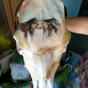 Handpainted Cow Skull
